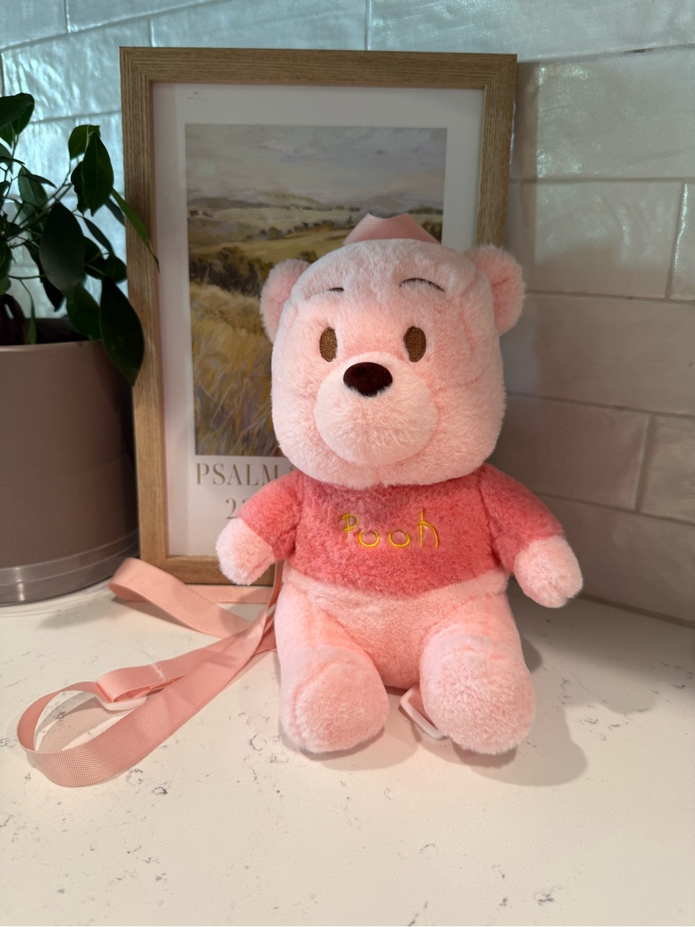 Pink Plush Pooh Backpack for Kids - Soft Carry Toy